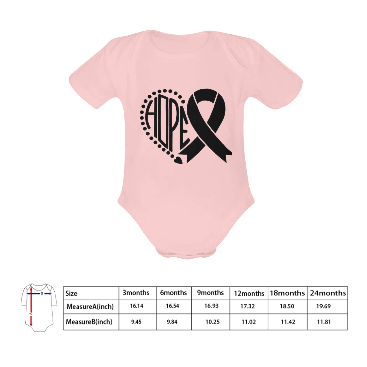 AWARENESS - Hope  Baby Short Sleeve Onesie