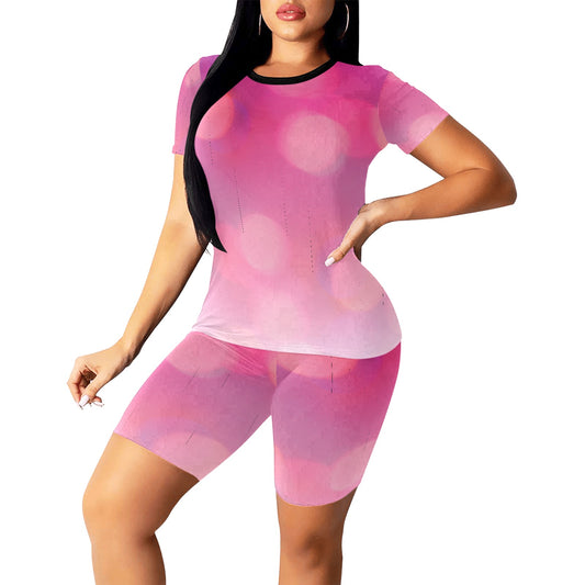 Pink Circles Women's Short Set