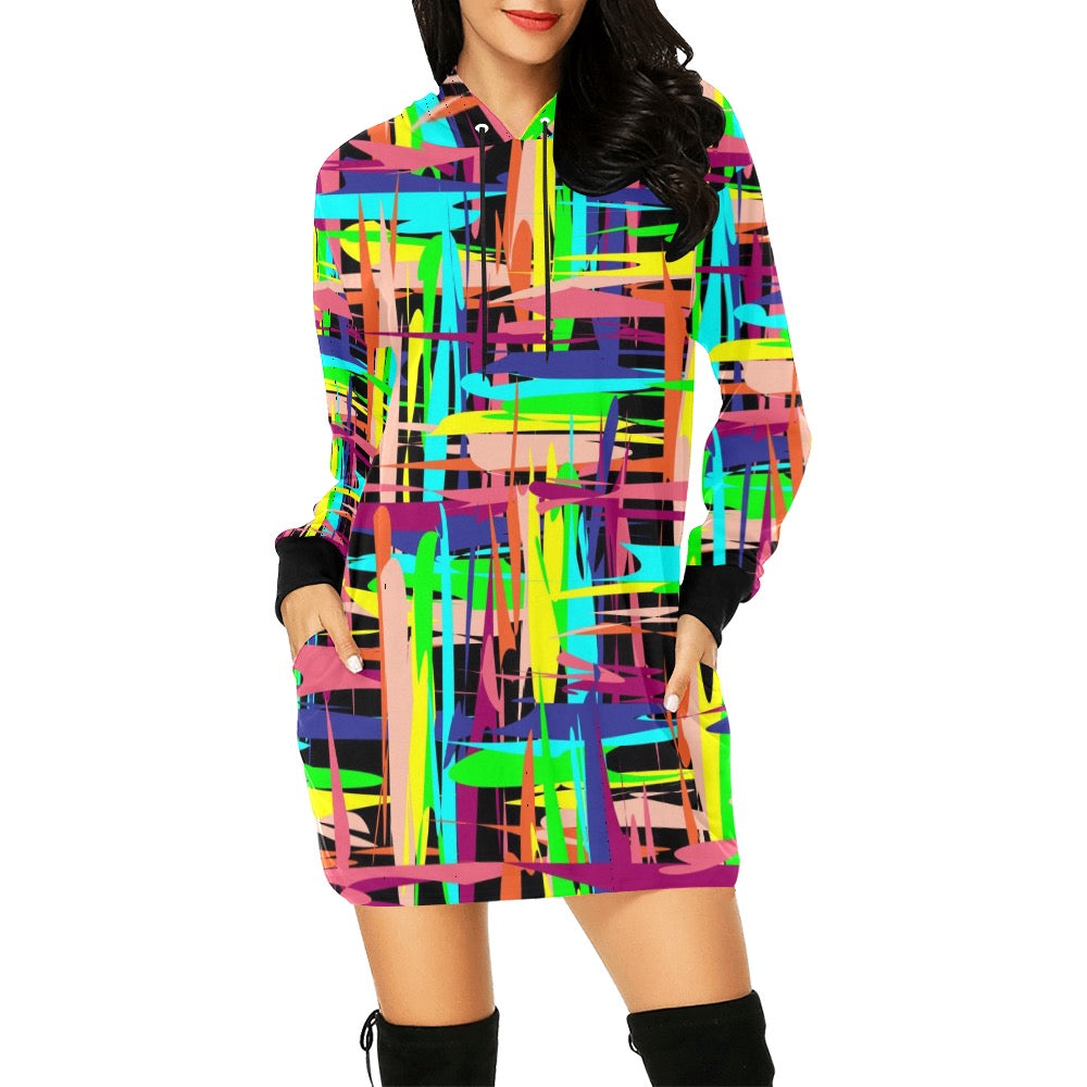 Colorful Lights Hoodie Mini Dress