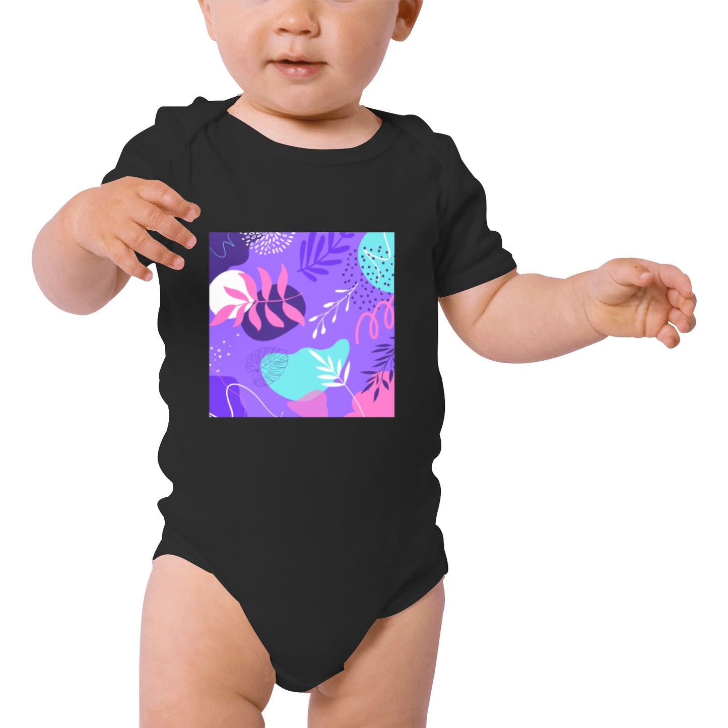 Purple Palms Baby Onesie