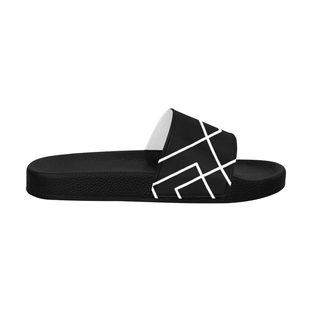 Black Squared Men's Slides