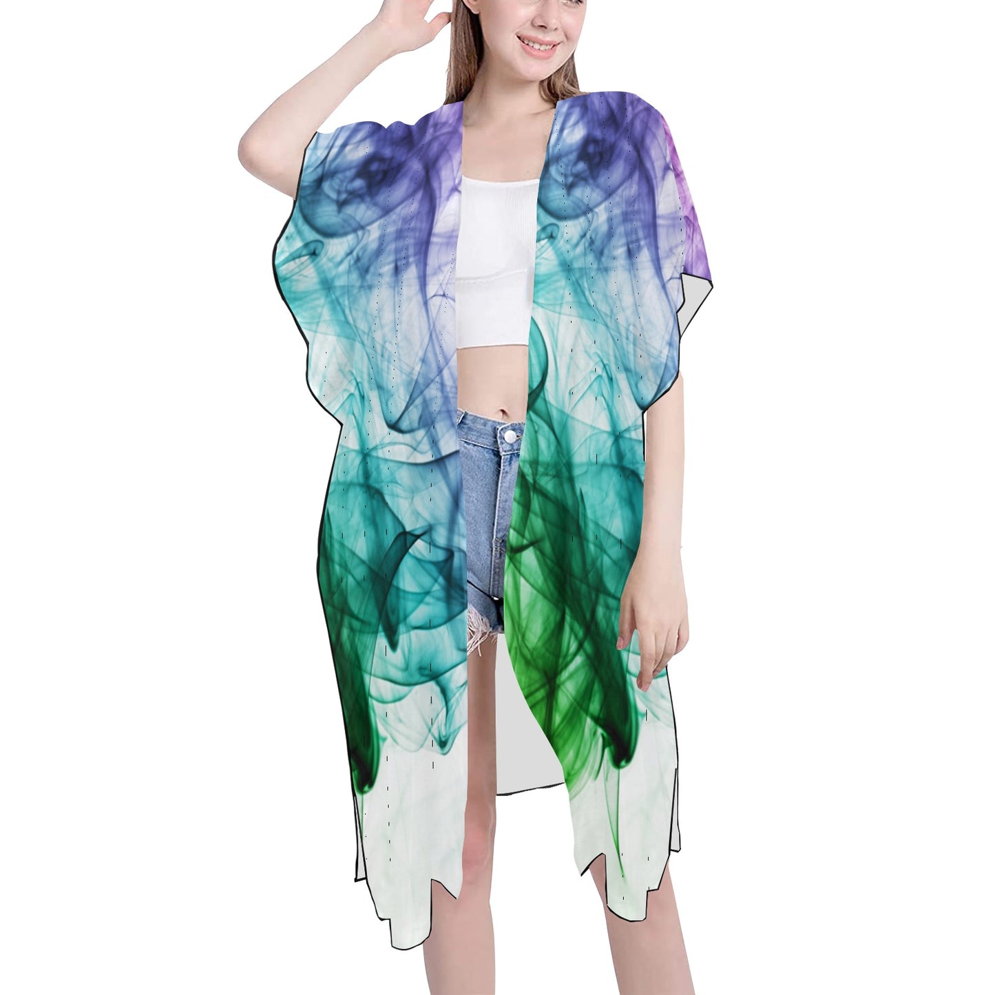 Color Whirl Chiffon Cover Up