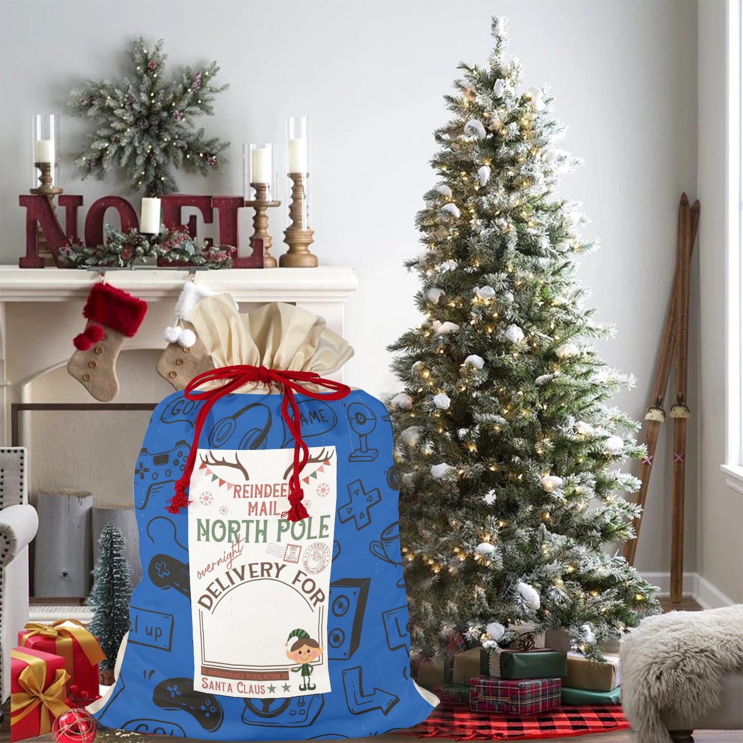 CHRISTMAS - Gamer Sack Santa Claus Drawstring Bag 21"x32"