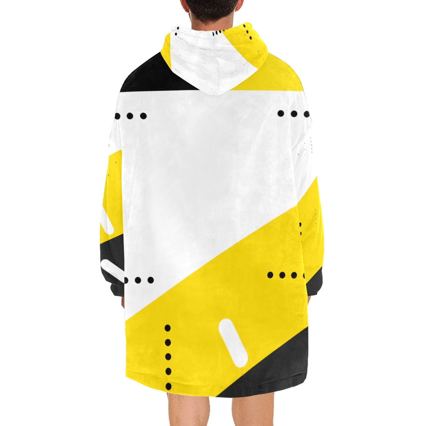 Black & Yellow Blanket Hoodie for Adults