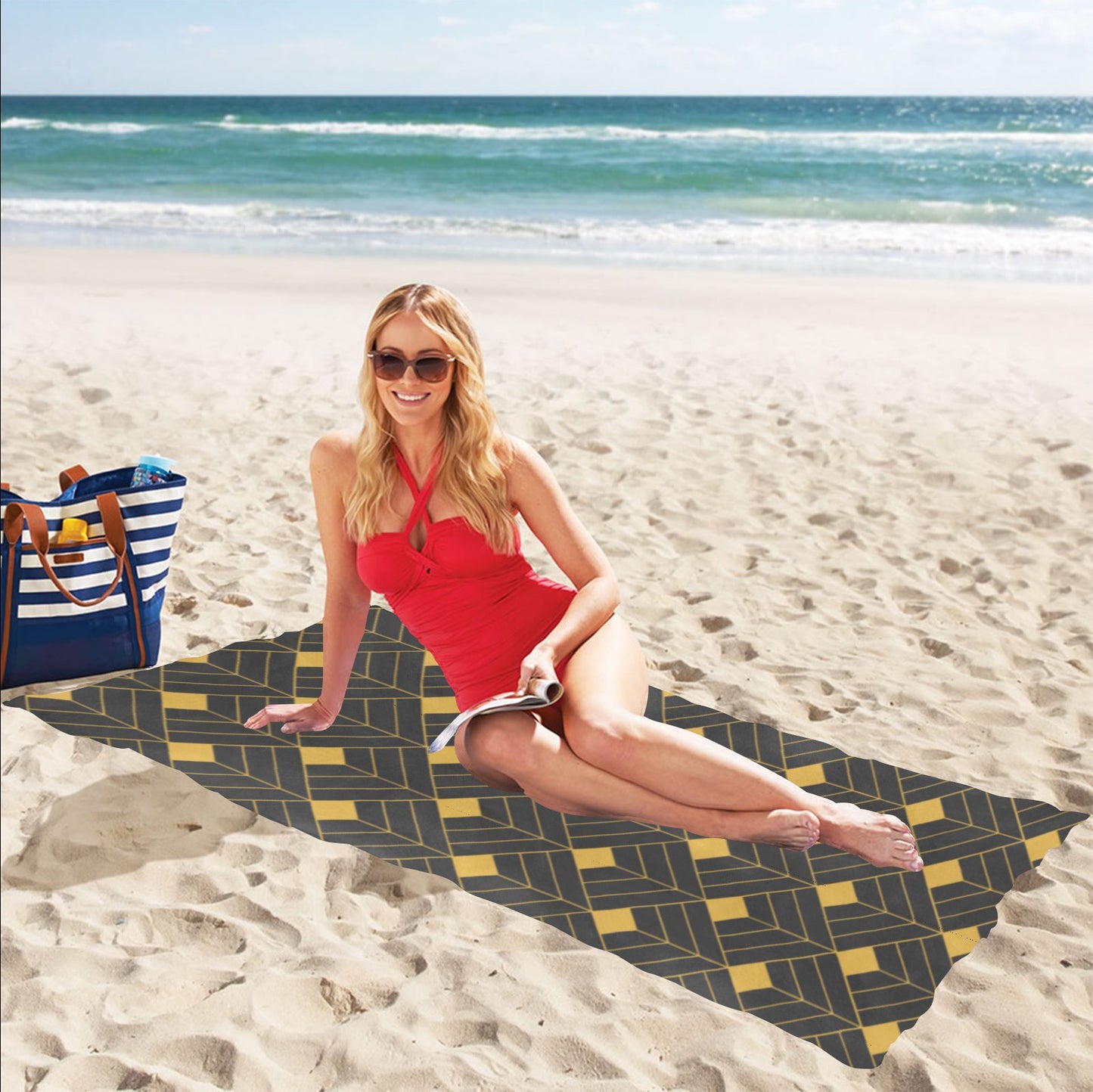 Gold Diamond Beach Towel 32"x 71"