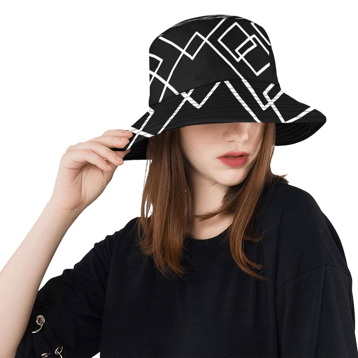 Black Squared Unisex Bucket Hat