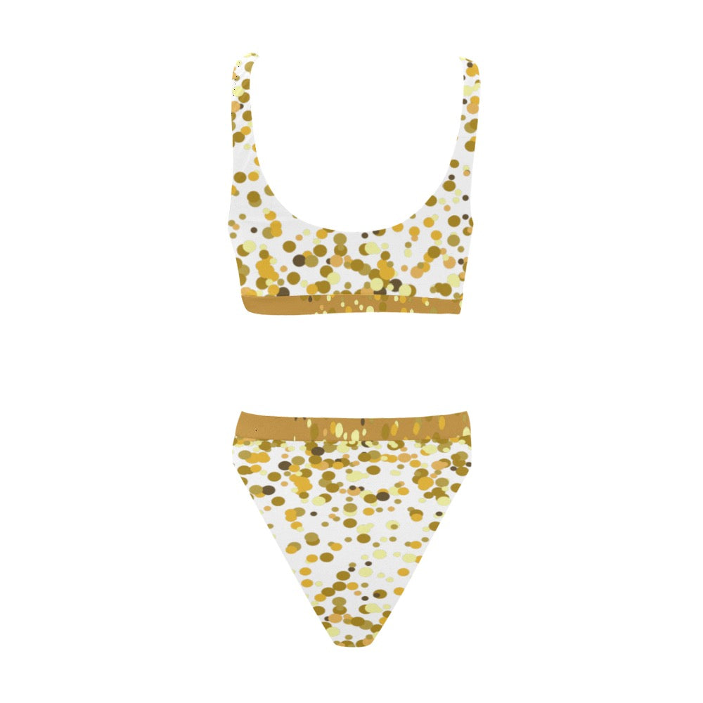 Gold Confetti Sport Swimsuit