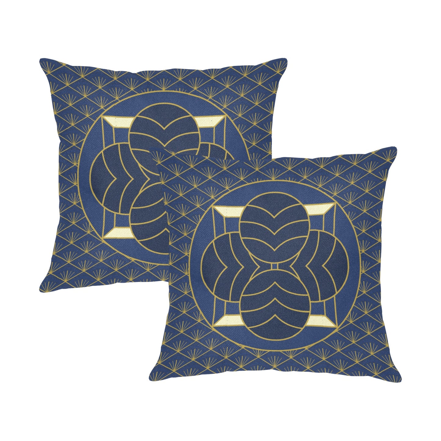 Navy Cut Linen Zippered Pillowcase 18"x18"(Pack of 2)