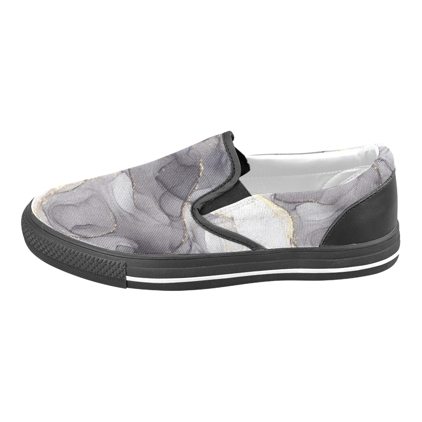 Grey Marble Women's Slip-on Shoes