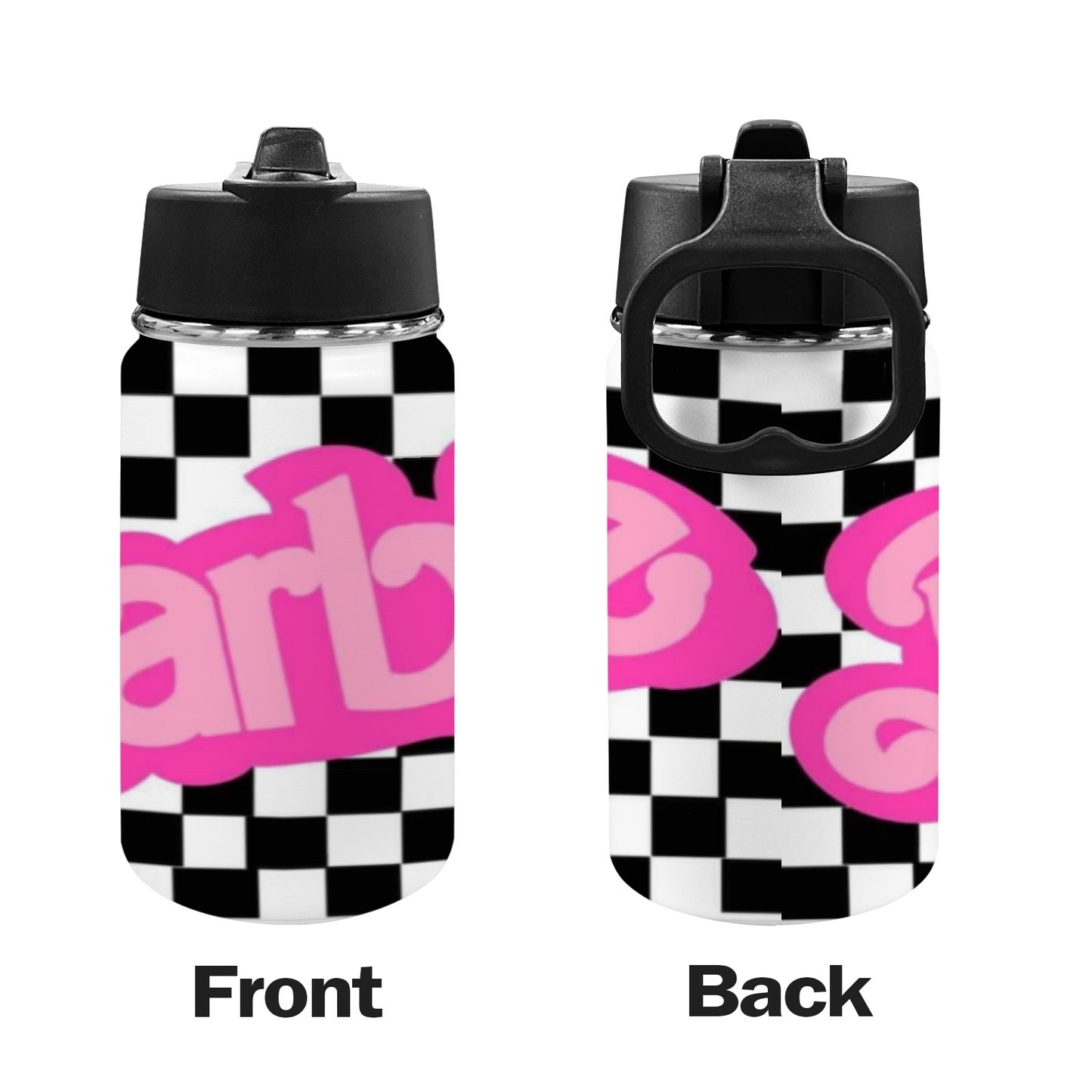 Barbie Kids Water Bottle with Straw Lid (12 oz)