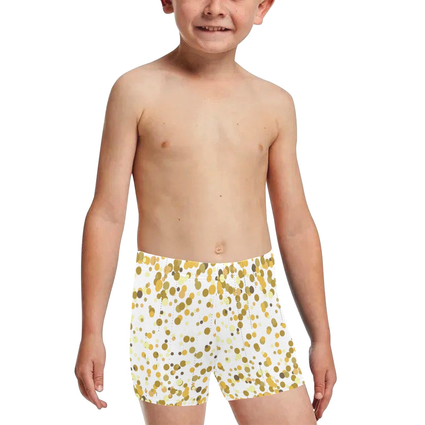 Gold Confetti Little Boys' Swimming Trunks