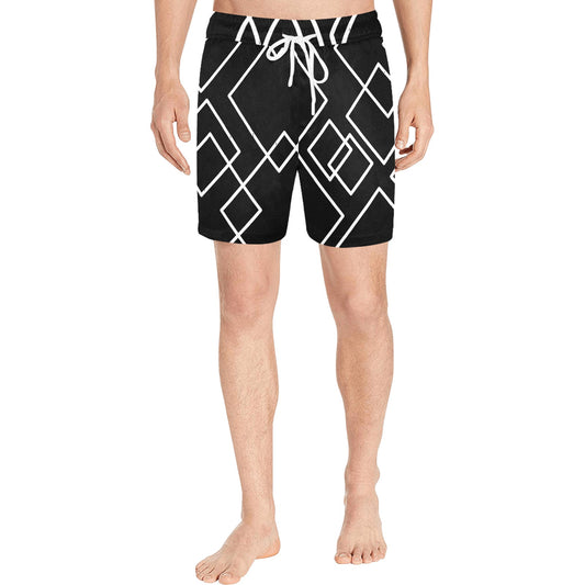 Black Squared Men's Swim Shorts