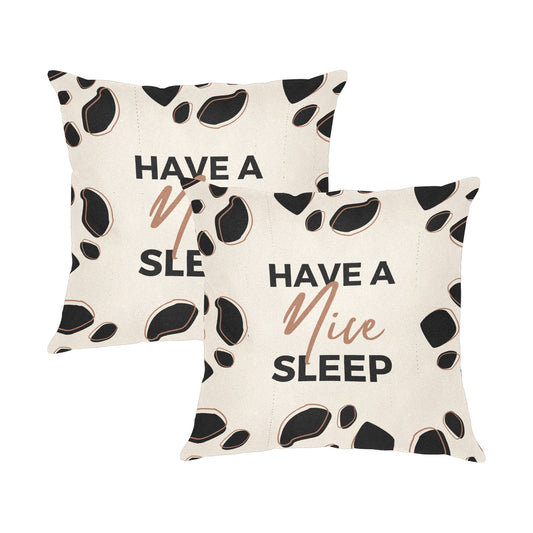 Have A Nice Sleep Linen Zippered Pillowcase 18"x18"(Pack of 2)