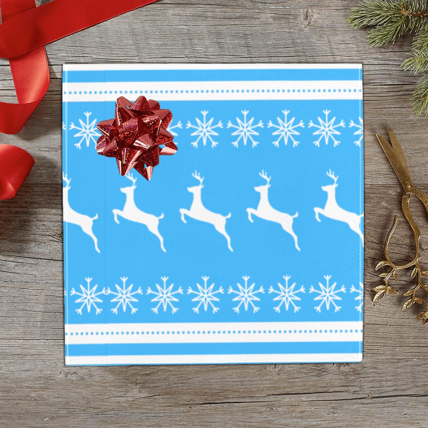 Deers In The Snow Christmas Gift Wrapping Paper 58"x 23" (3 Rolls)