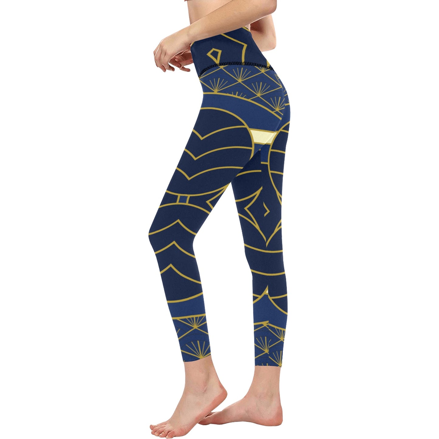 Navy Cut Women's Leggings