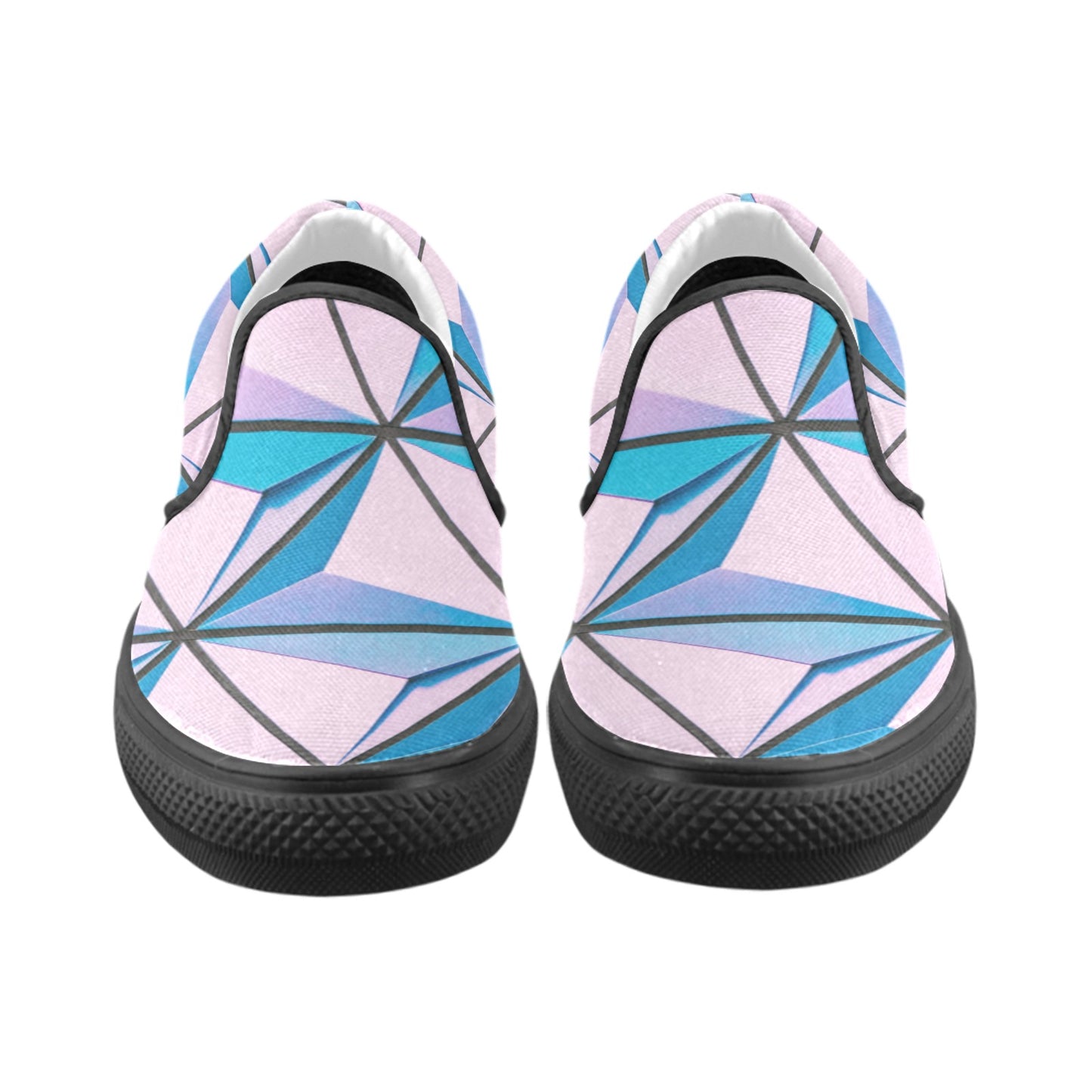 Pink Abstract Women's Slip-on Shoes