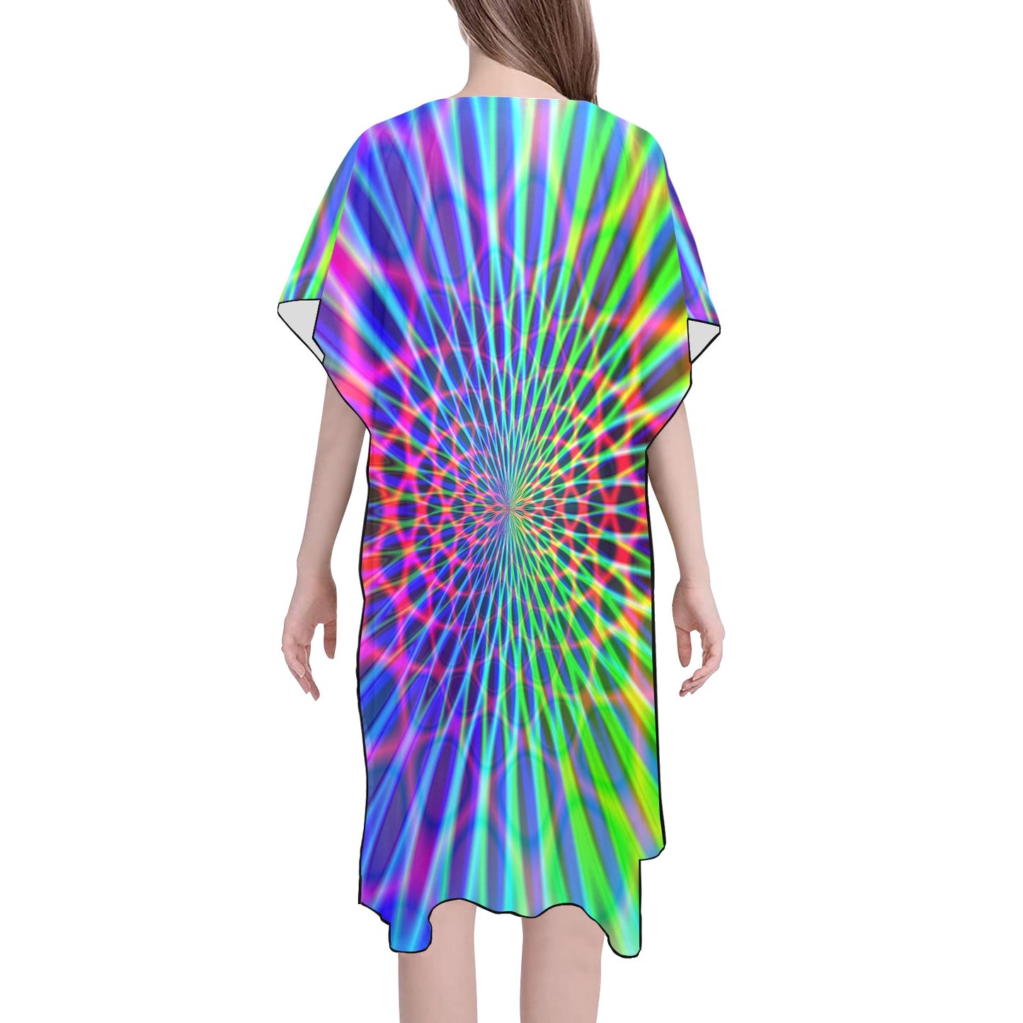 Abstract Rainbow  Chiffon Cover Up