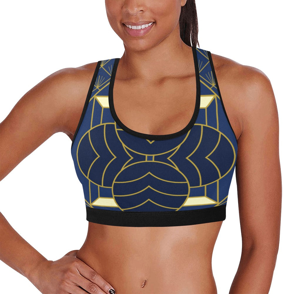 Navy Cut Women's Sports Bra