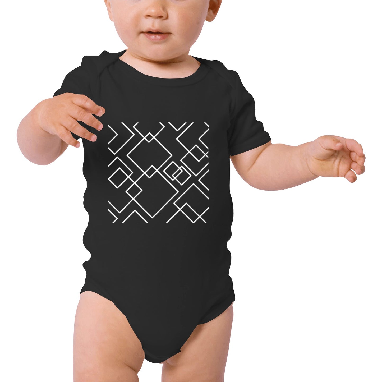 Black Squared Baby Onesie