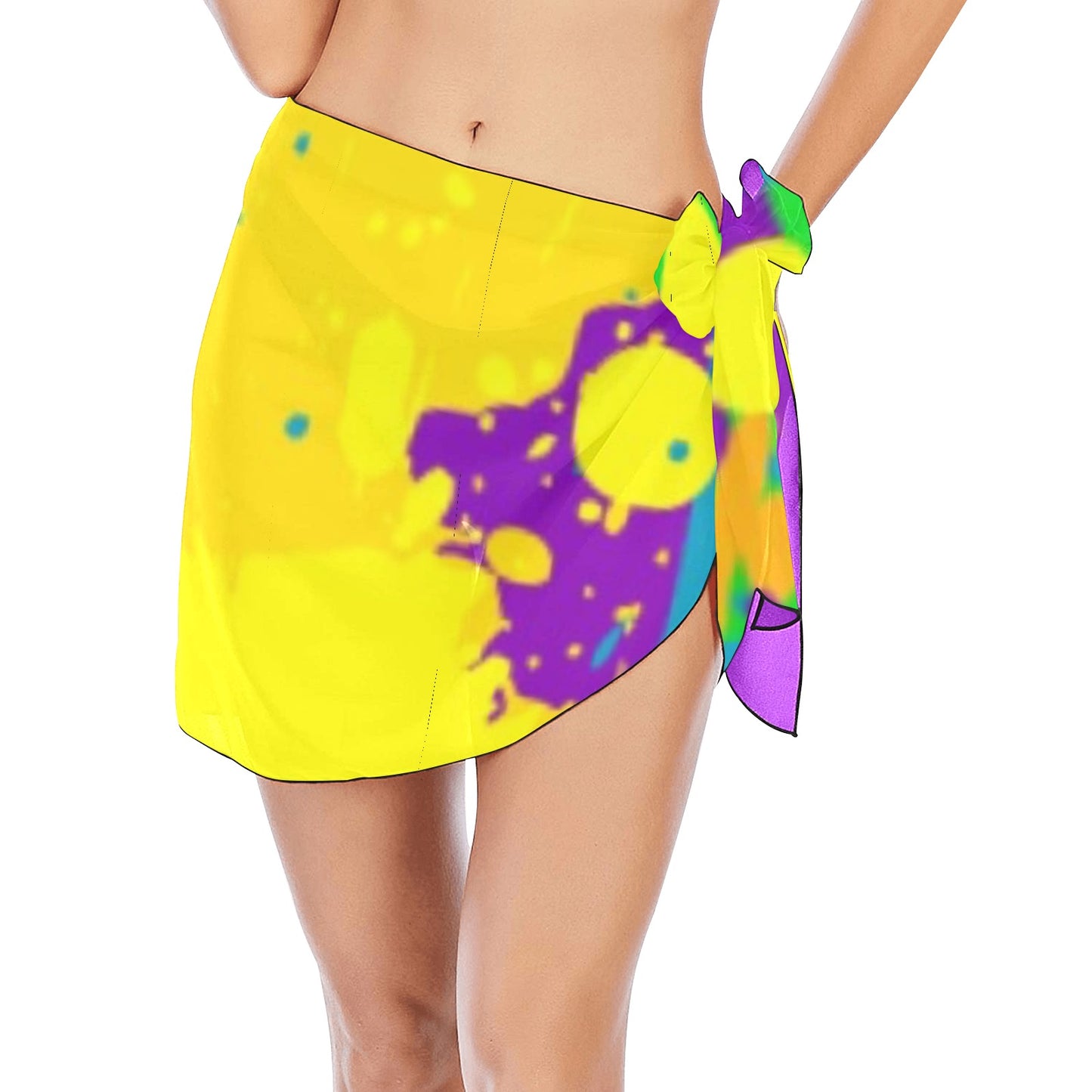 Yellow Splatter Beach Sarong Wrap