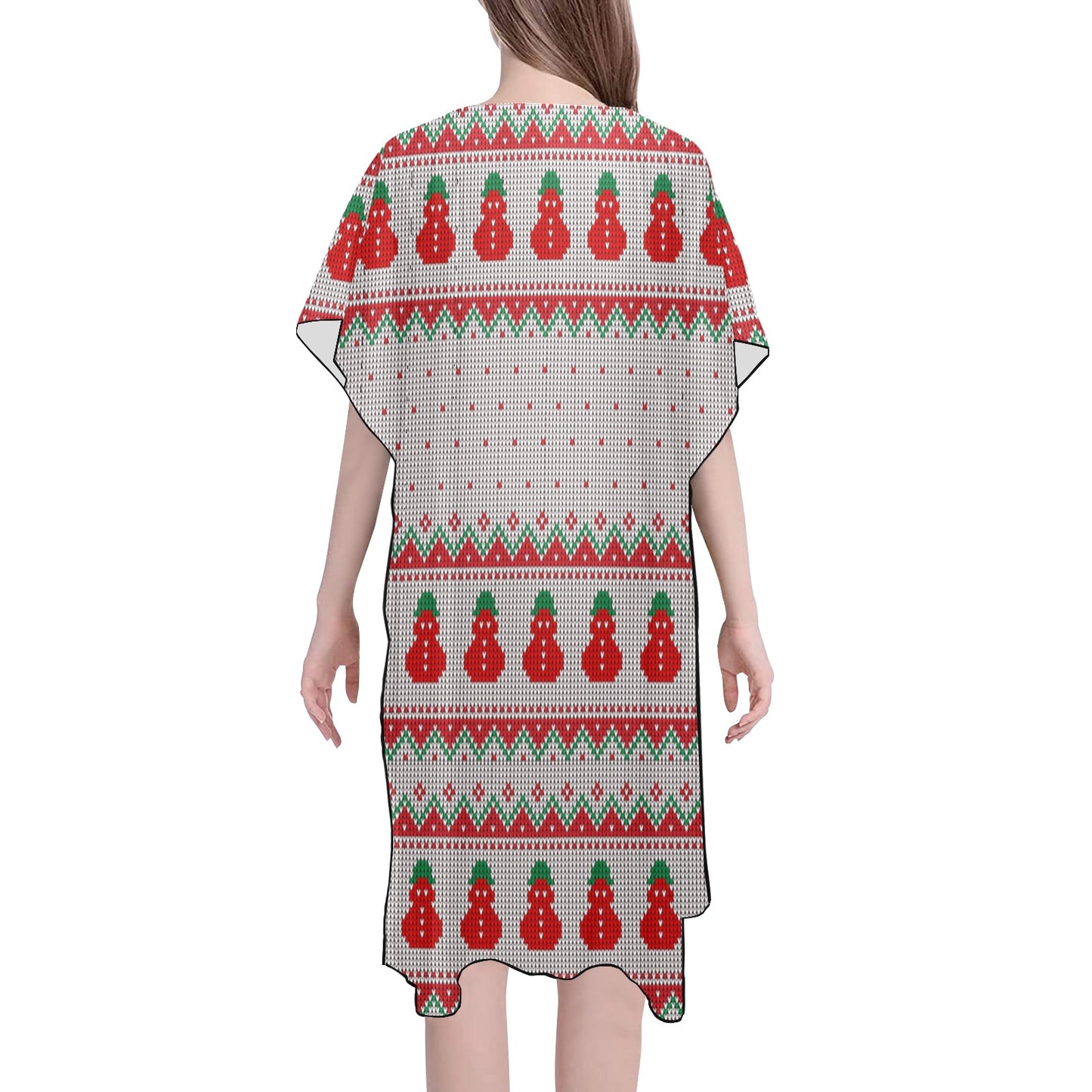 Red Snowman Christmas Chiffon Cover Up