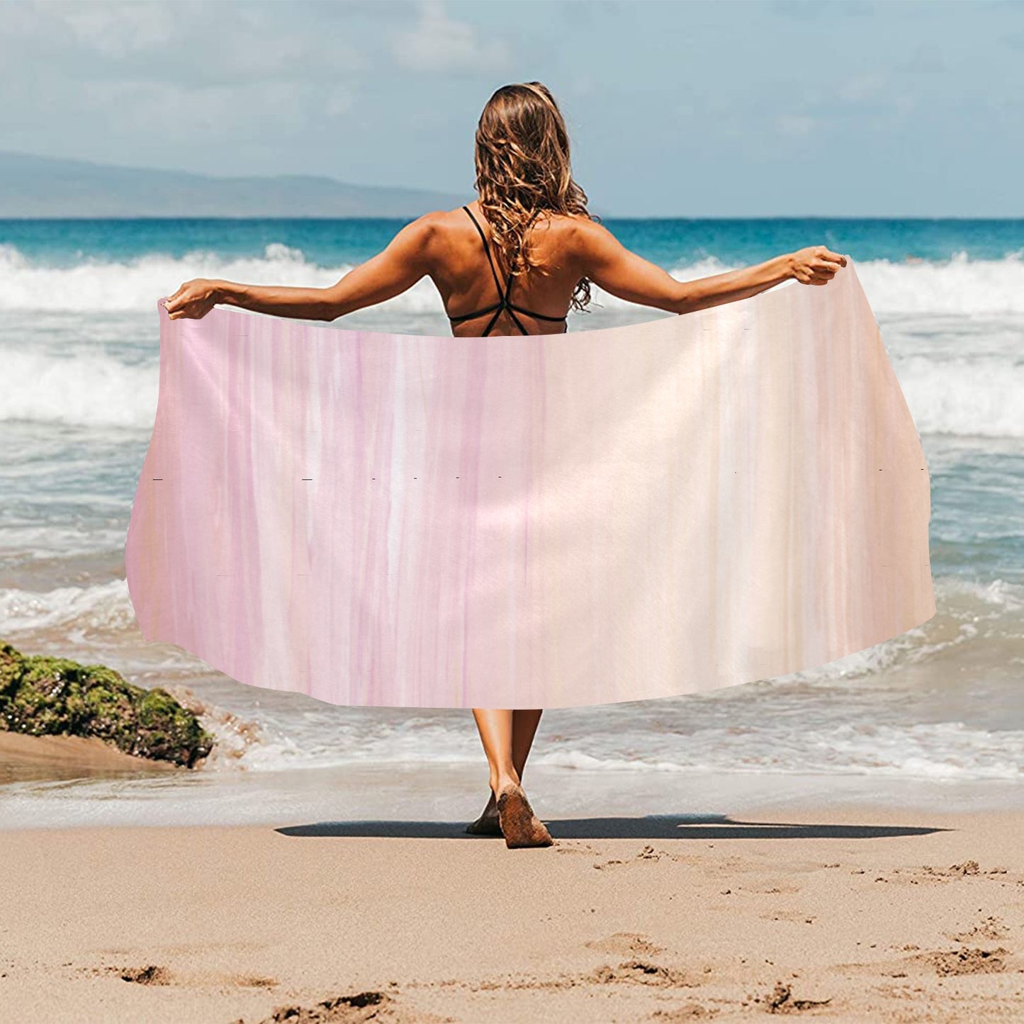 Peach Ombre Beach Towel 32"x 71"