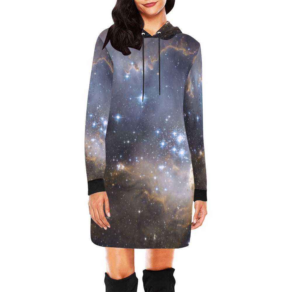 Night Galaxy Hoodie Mini Dress