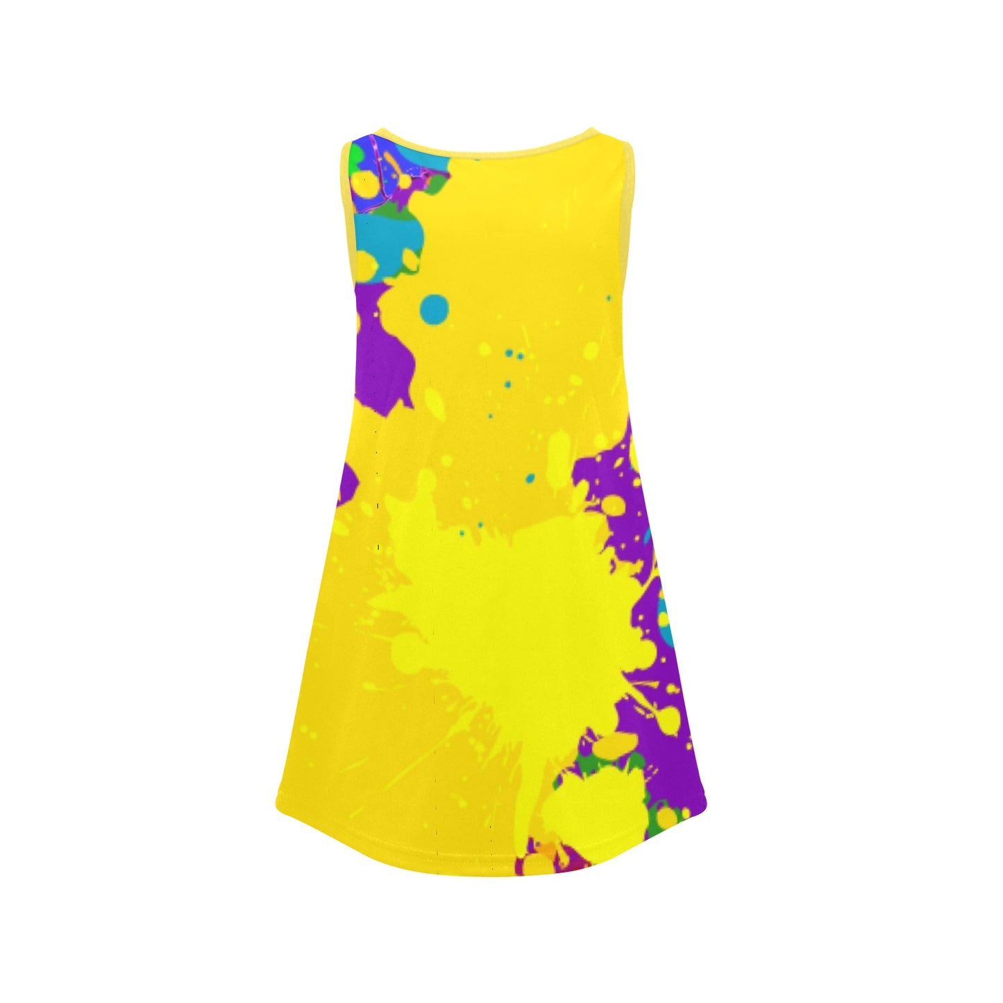 Yellow Splatter Girls' Sleeveless Dress