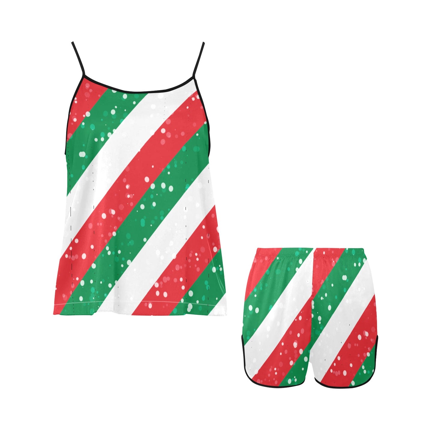 CHRISTMAS- Candy Cane Lane Women's Spaghetti Strap Short Pajama Set