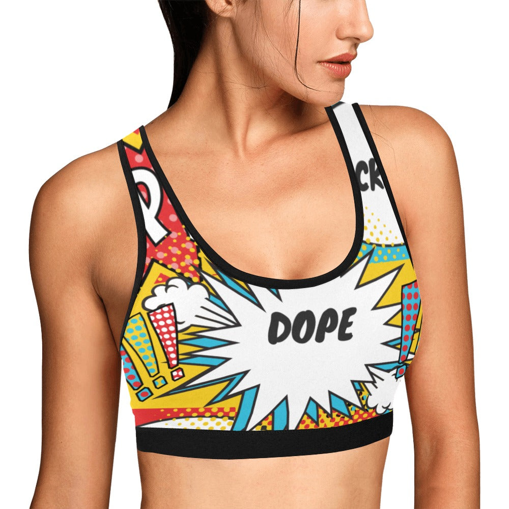 Comic Words Women's Sports Bra