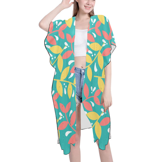 Teal Flow Chiffon Cover Up