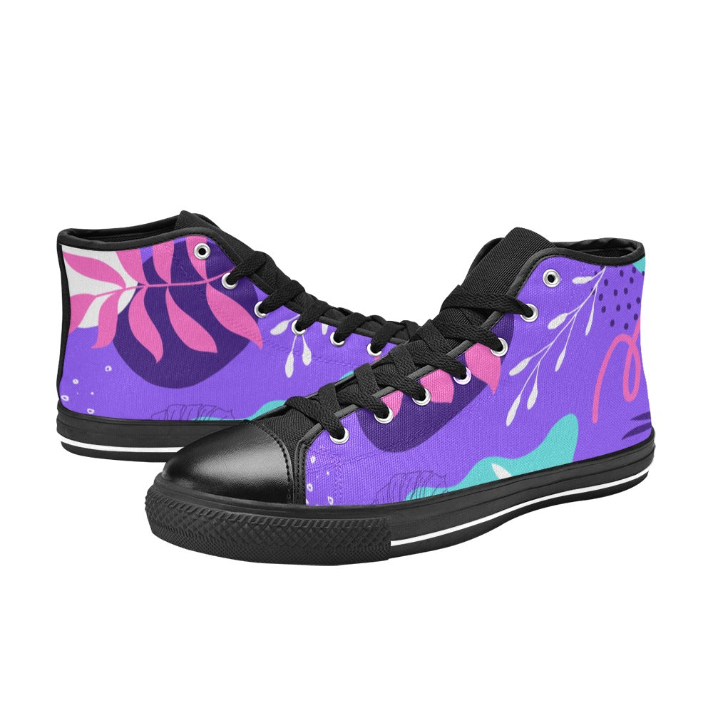 Purple Palms High Top Shoes- Kids