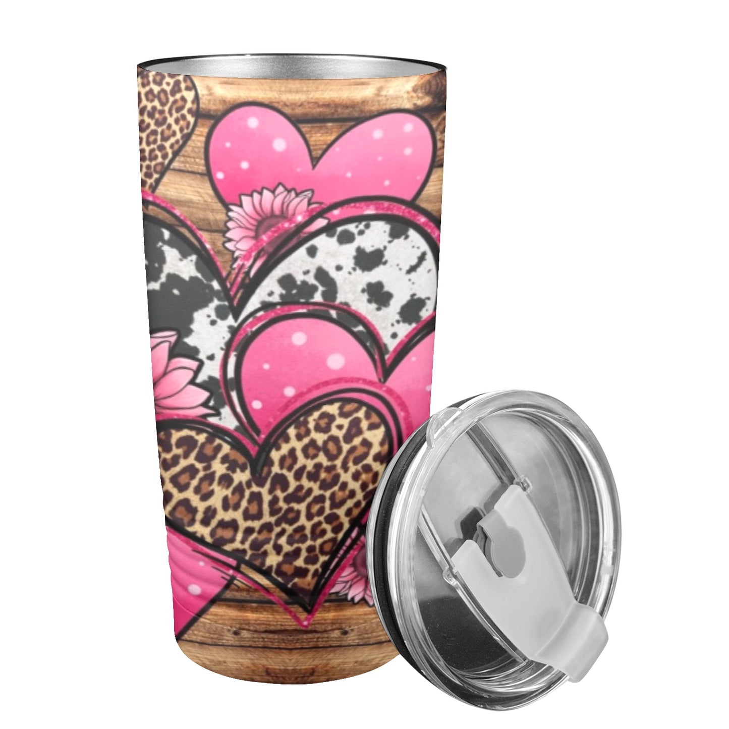 Hearts Valentines Day 20oz Insulated Stainless Steel Mobile Tumbler