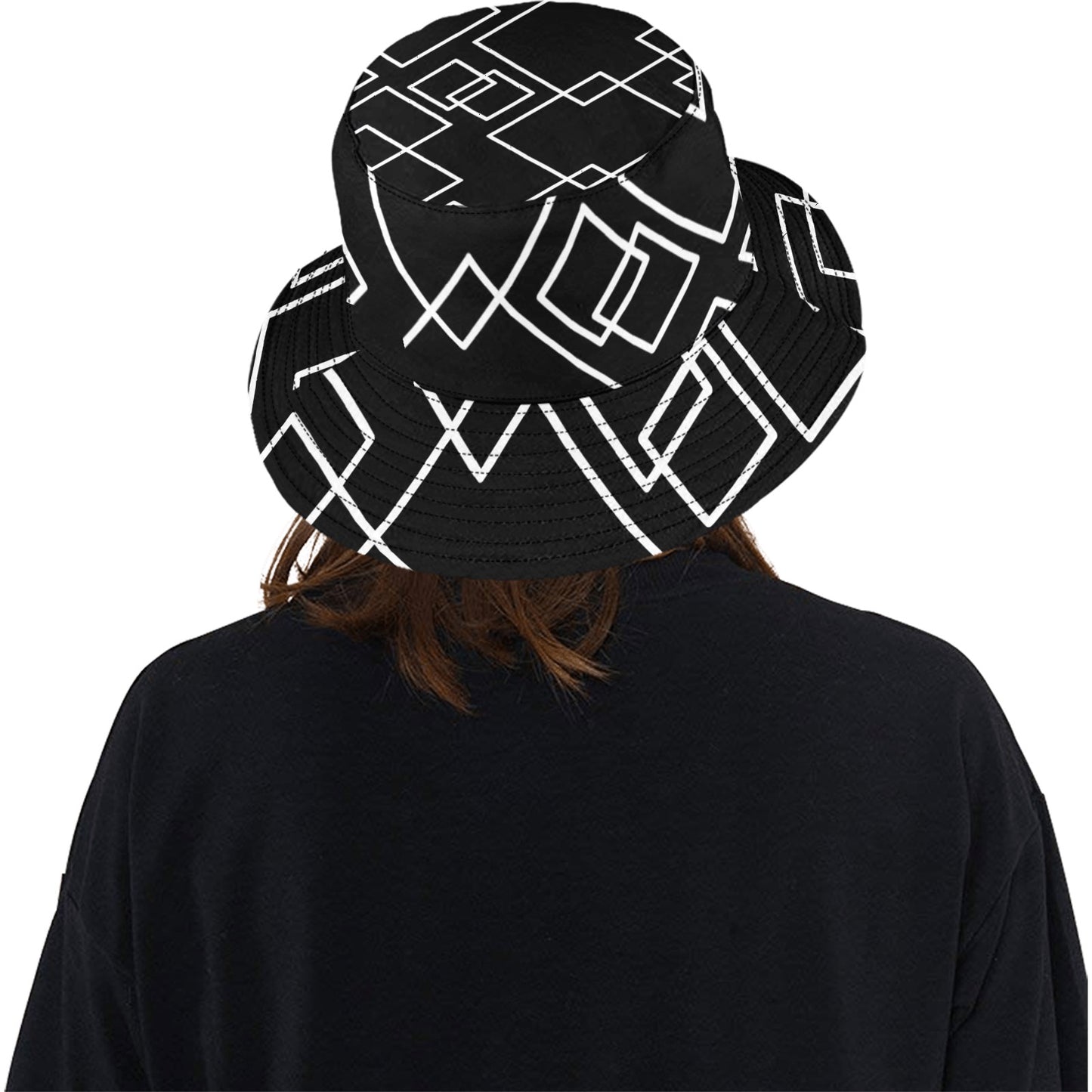 Black Squared Unisex Bucket Hat