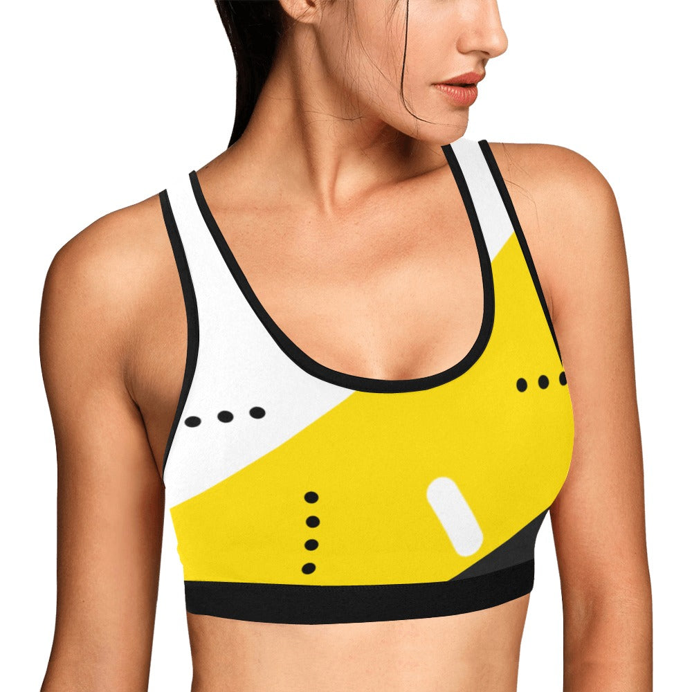 Black & Yellow Women's Sports Bra