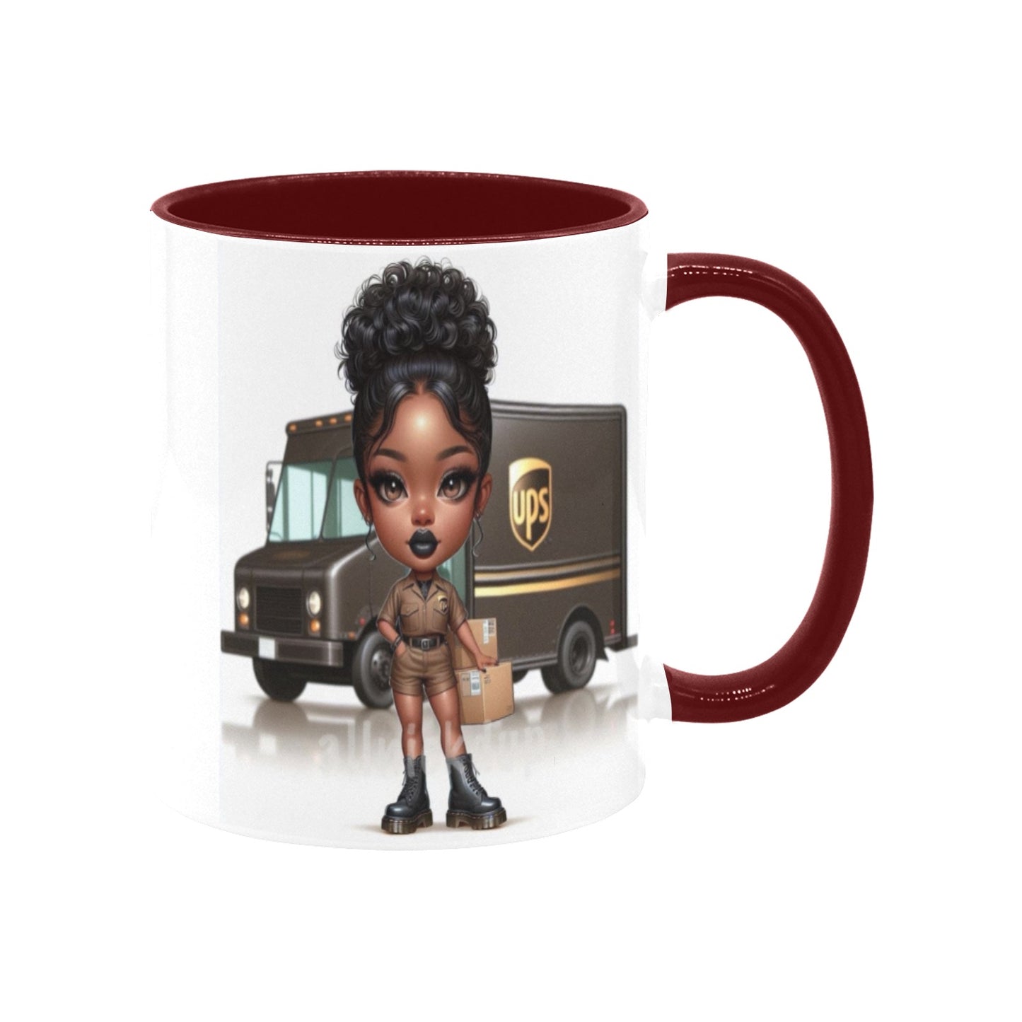 UPS Worker Girl Custom Inner Color Mug (11oz)