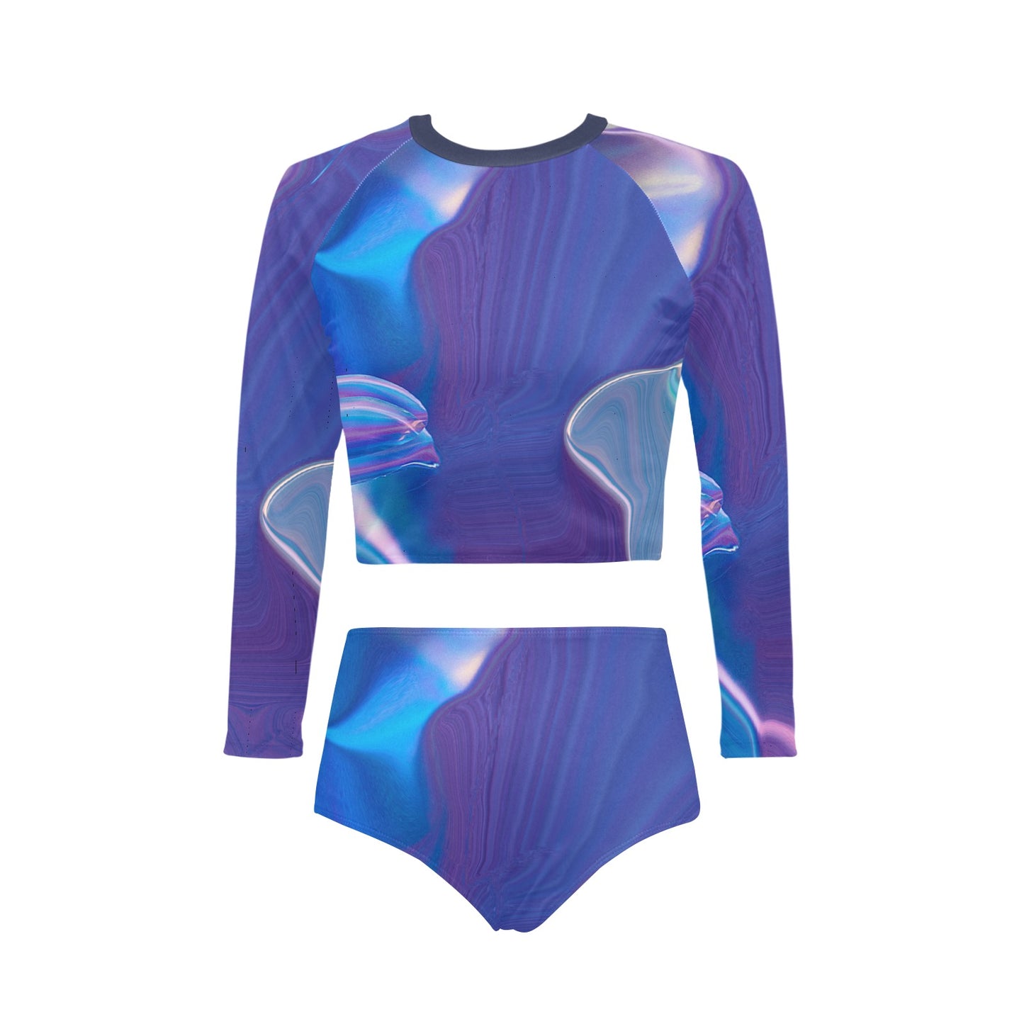 Blue Aura Long Sleeve Bikini Set