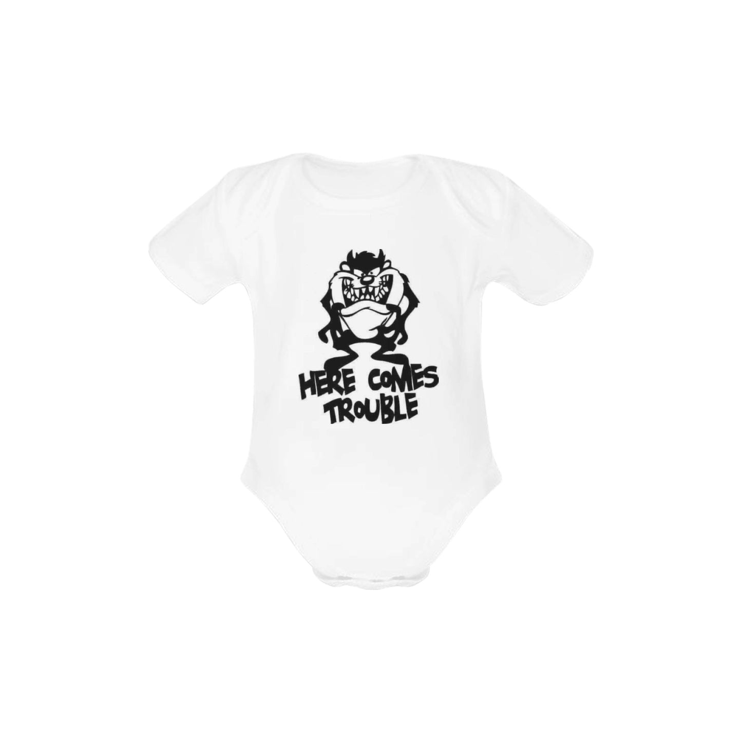 Here comes trouble Baby Onesie