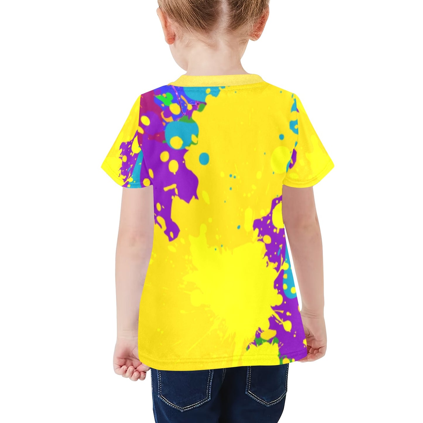 Yellow Splatter Unisex T-Shirt- Kids