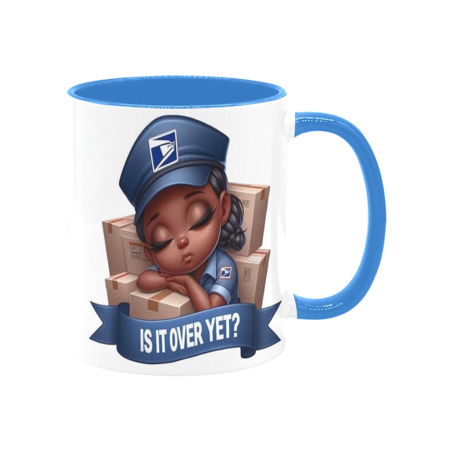 Is It Over Yet Postal Girl Custom Inner Color Mug (11oz)