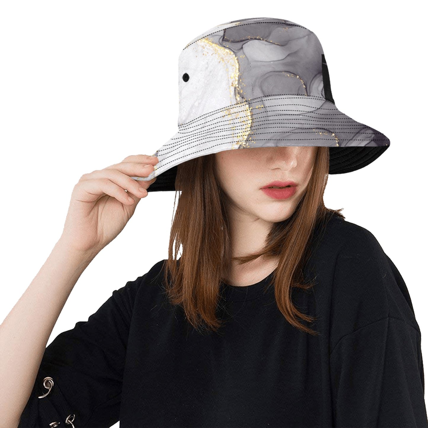 Grey Marble Unisex Bucket Hat