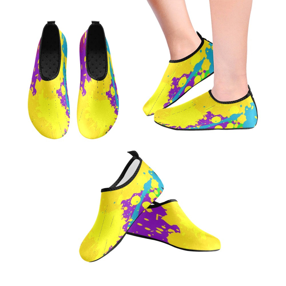 Yellow Splatter Women's Slip-On Water Shoes