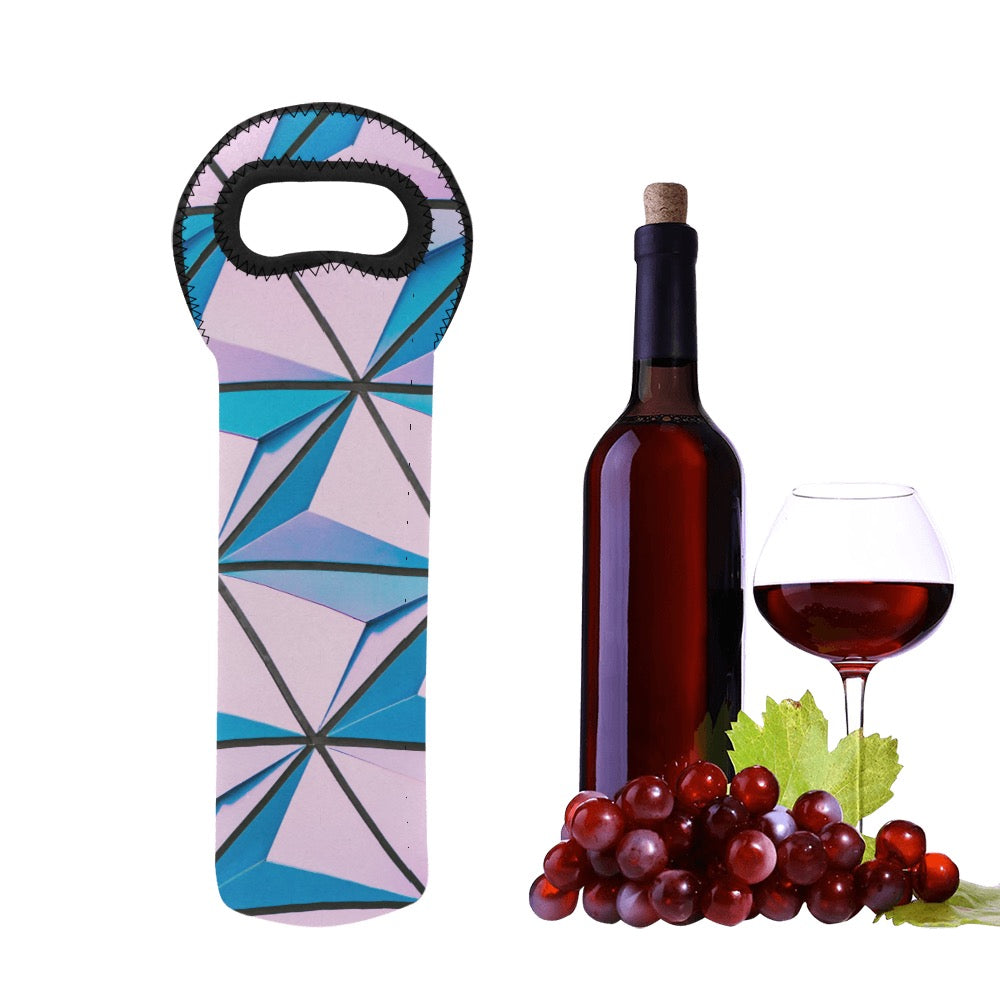 Pink Abstract Neoprene Wine Bag