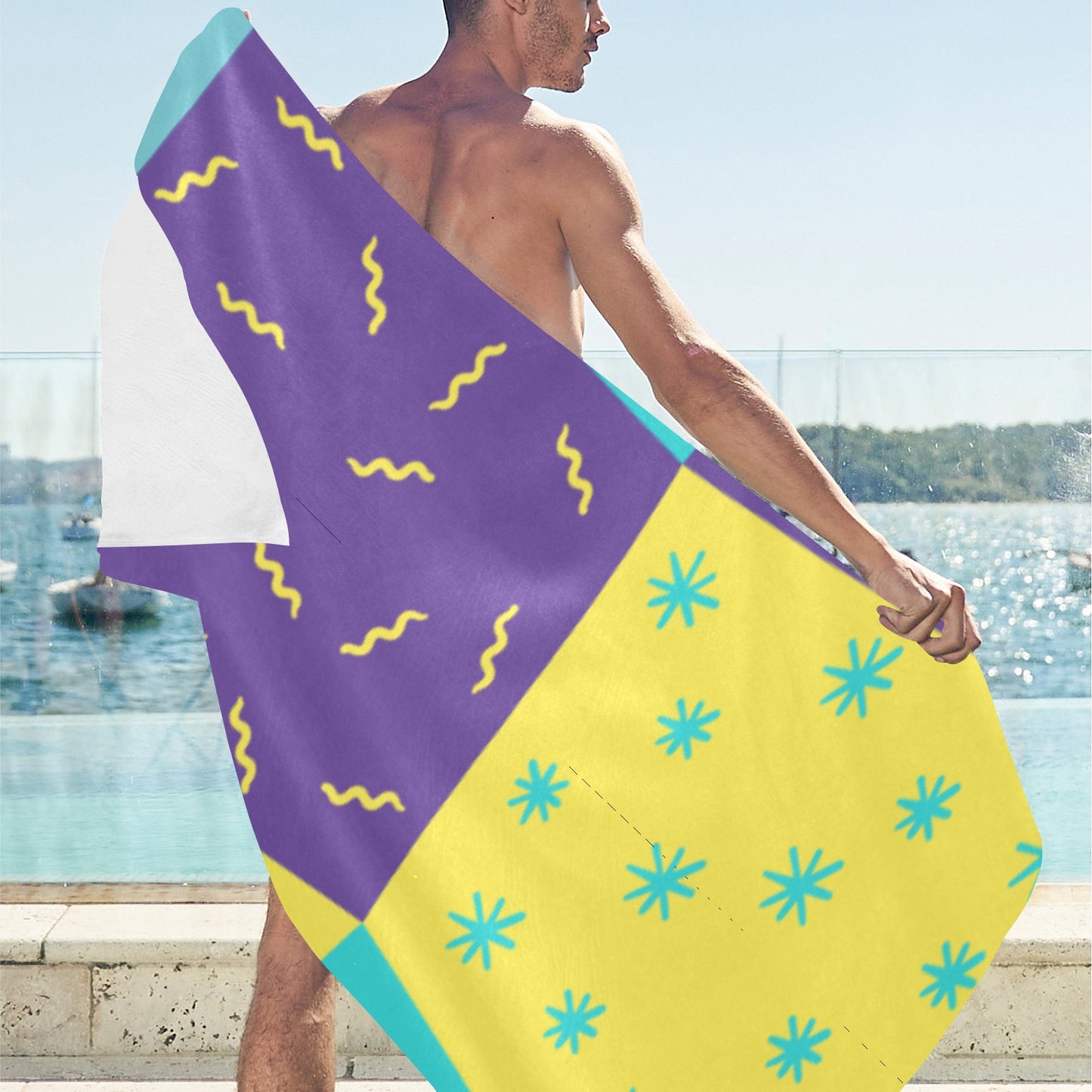 Purple Party Beach Towel 32"x 71"