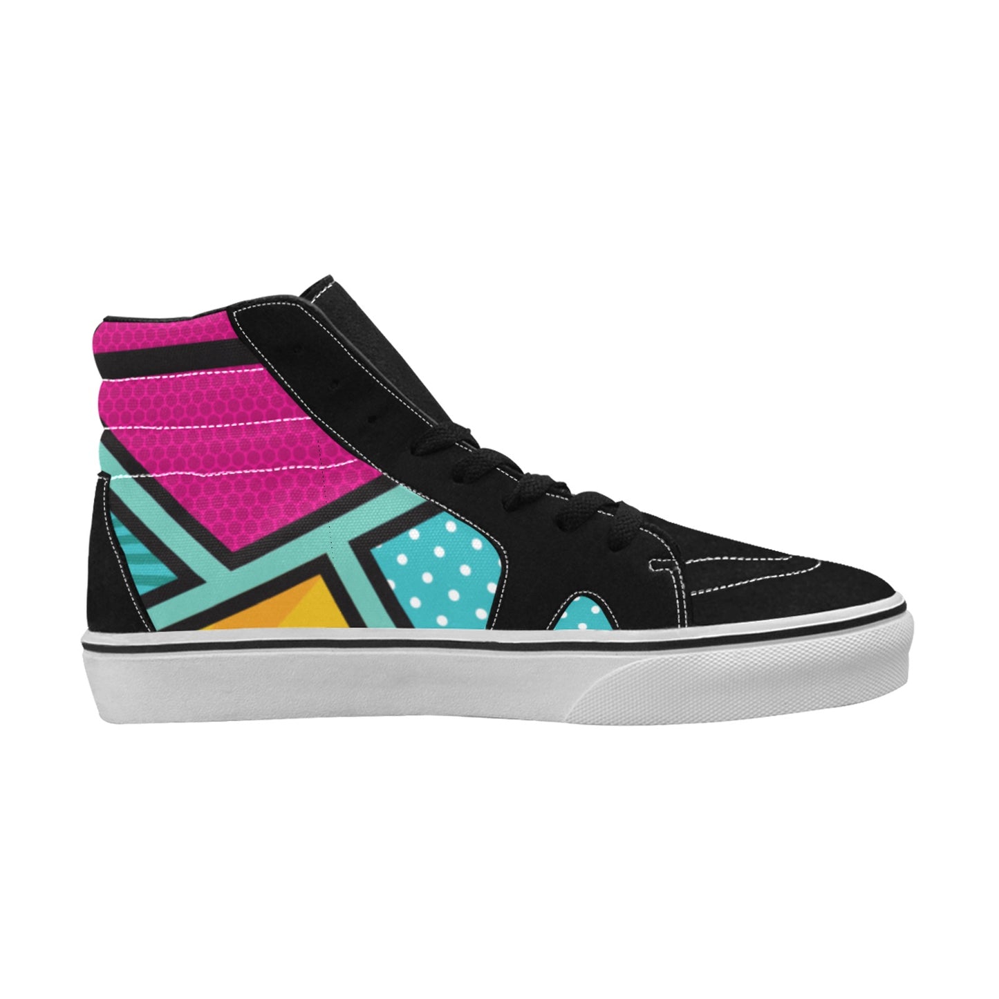 Geo Colorful Women's High Top Skateboarding Shoes