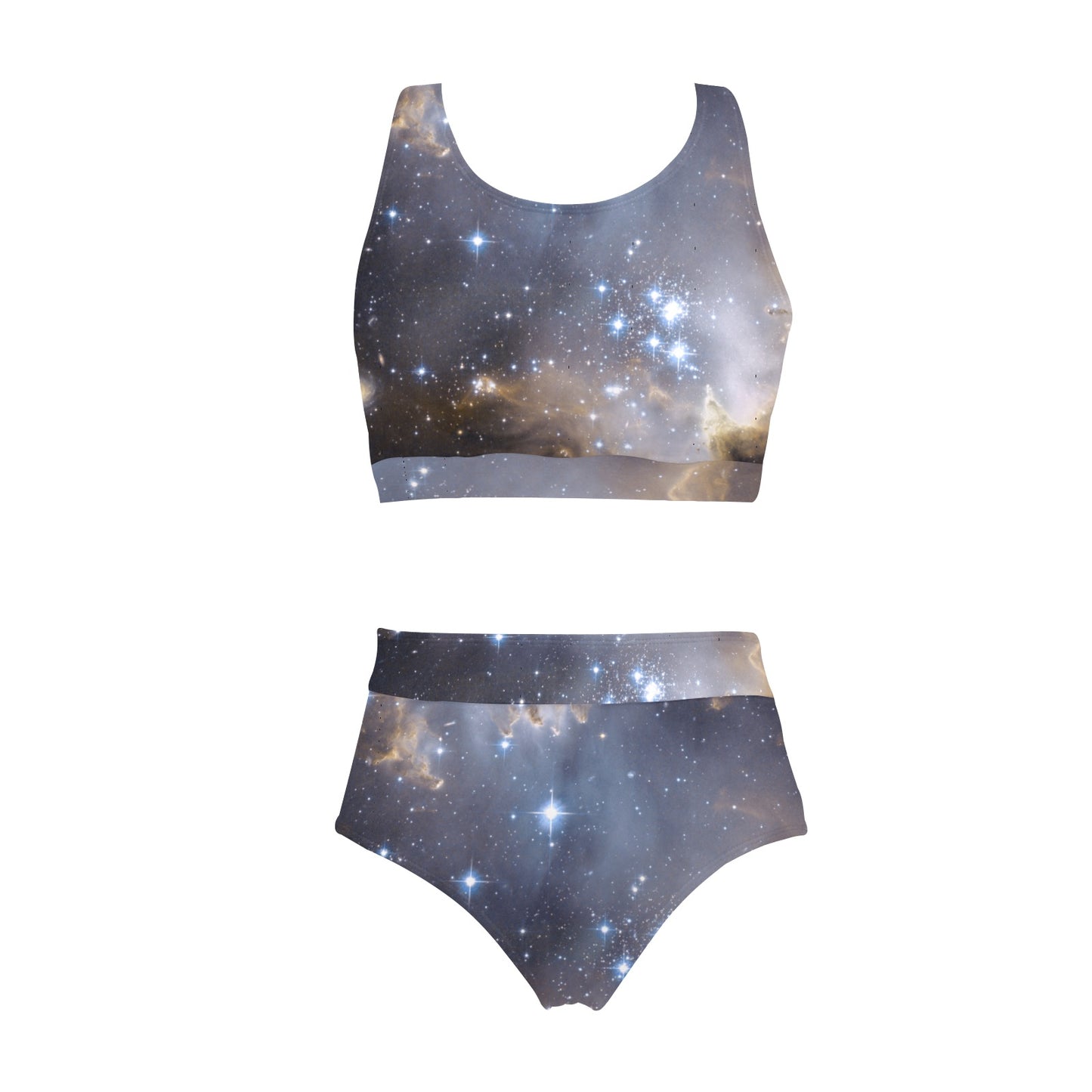 Night Galaxy Crop Top Bikini Set