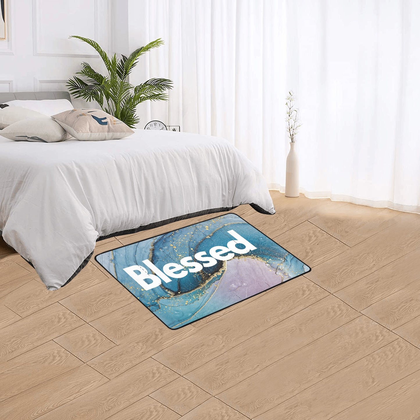 Blessed Area Rug with Black Binding 2'7"x 1'8‘’