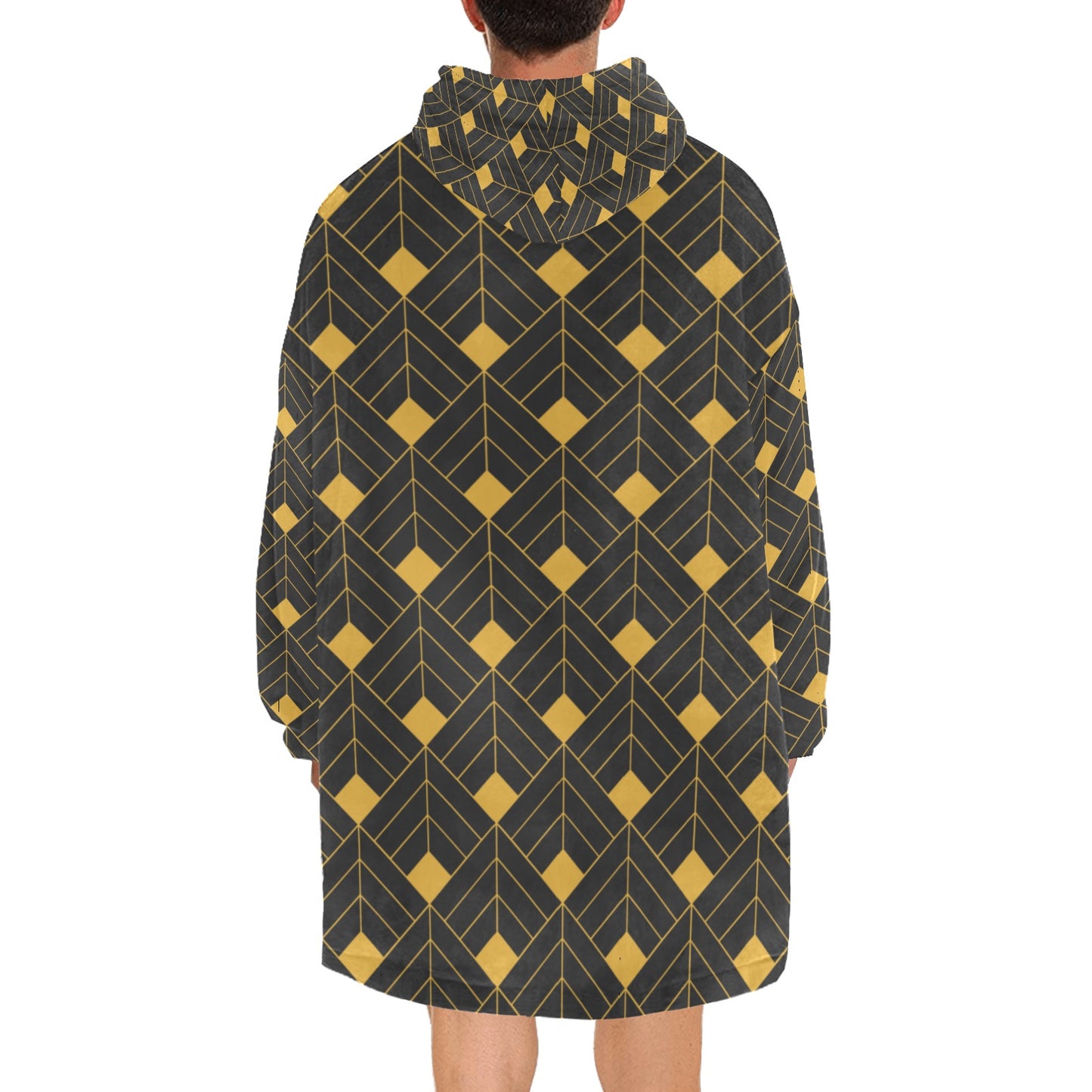 Gold Diamond Blanket Hoodie for Adults