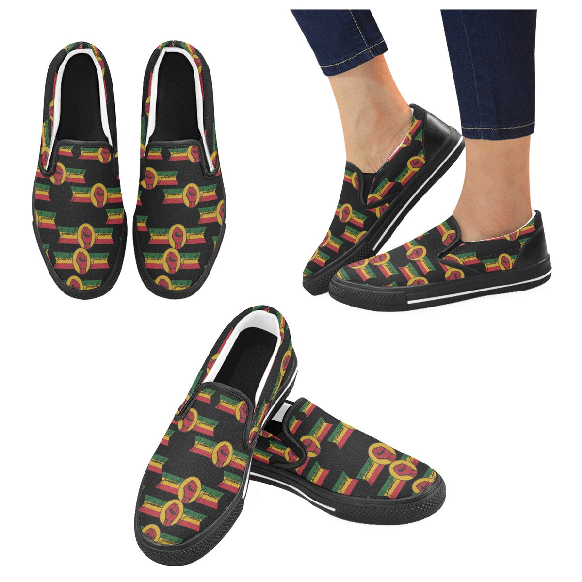Juneteenth Men's Slip-on Shoes