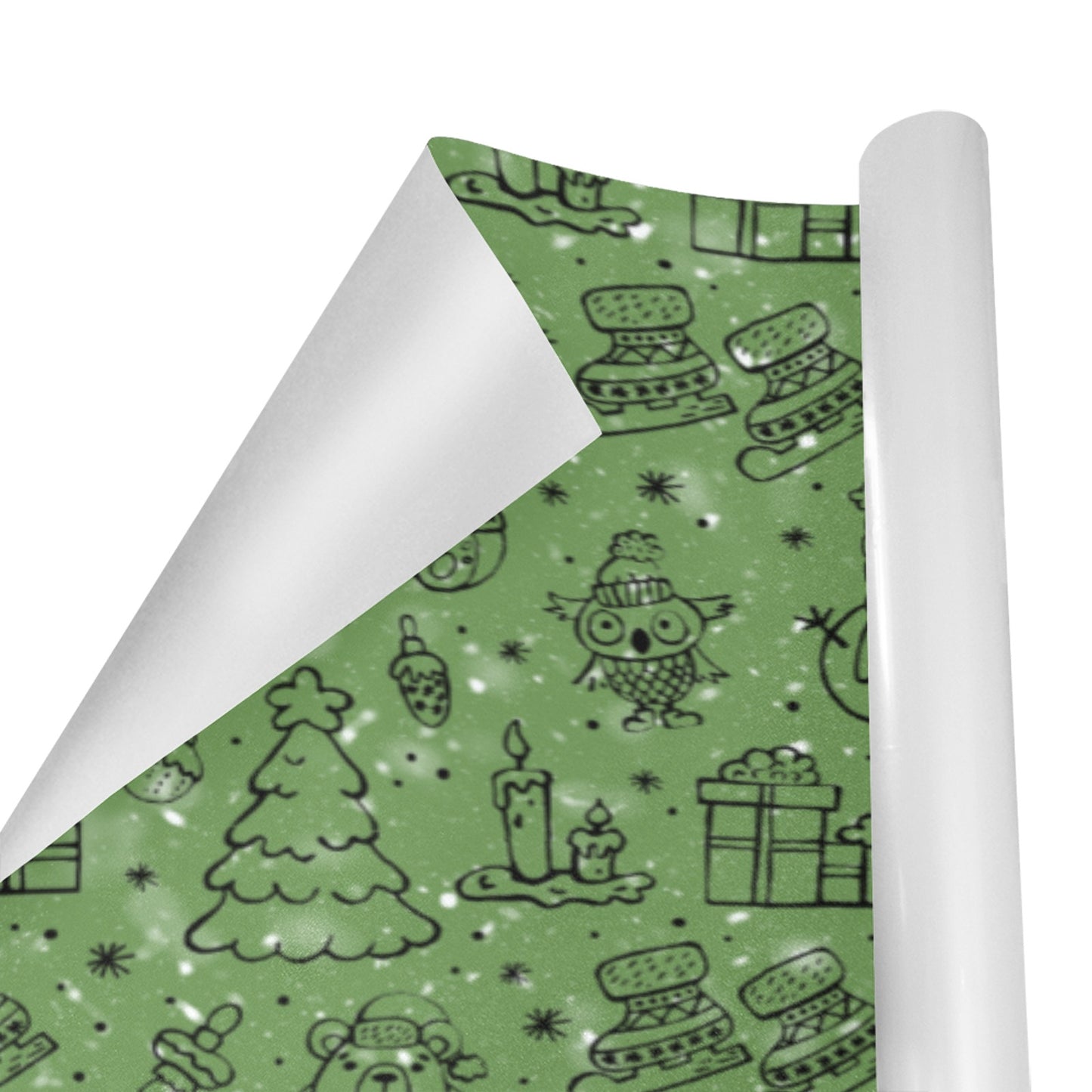 Green Christmas Gift Wrapping Paper 58"x 23" (3 Rolls)